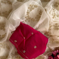 Frosty Pearl Cutdana Saree