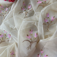 Lotus Bloom Cream Saree